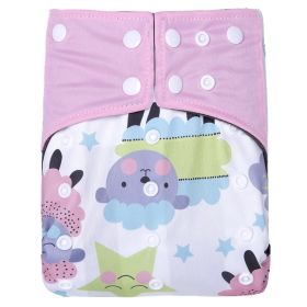 Baby Washable Bamboo Charcoal Cloth Diaper Pants Digital Printing (Option: NO4)