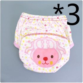 Summer Embroidered Baby Cotton Learning Pants  Diaper Pocket  Waterproof Training Pants  Leak-Proof Breathable Bread Pants (Option: 3pcs Sheep-100 yards)