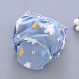 Baby Training Pants Washable 6-layer Gauze Diaper Cover (Option: Blue Polar Bear-L Code-5PCS)