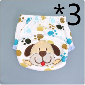 Summer Embroidered Baby Cotton Learning Pants  Diaper Pocket  Waterproof Training Pants  Leak-Proof Breathable Bread Pants (Option: 3pcs Dog-100 yards)