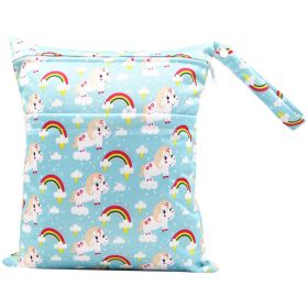 Baby Double Zipper Printing Waterproof Diaper Bag (Option: D)