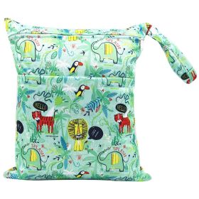 Baby Double Zipper Printing Waterproof Diaper Bag (Option: C)