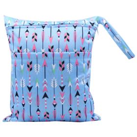 Baby Double Zipper Printing Waterproof Diaper Bag (Option: G)
