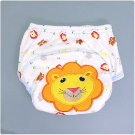 Summer Embroidered Baby Cotton Learning Pants  Diaper Pocket  Waterproof Training Pants  Leak-Proof Breathable Bread Pants (Option: lion-80 yards)