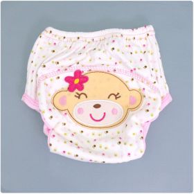 Summer Embroidered Baby Cotton Learning Pants  Diaper Pocket  Waterproof Training Pants  Leak-Proof Breathable Bread Pants (Option: Monkey-80 yards)