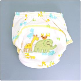 Summer Embroidered Baby Cotton Learning Pants  Diaper Pocket  Waterproof Training Pants  Leak-Proof Breathable Bread Pants (Option: Elephant-80 yards)