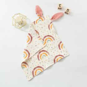 Baby Rabbit Ears Appeasing Towel Cotton Cloth To Sleep With Hug Blanket (Option: Colorful Rainbow-30 Ã— 30cm)
