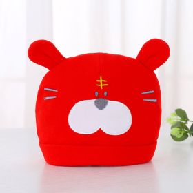 Cute Tiger Baby Hat Cotton Newborn Fetal Cap 0-6 Months Baby Fontanelle Protection (Option: Red-One size)