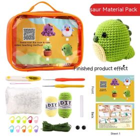 Crochet Material Package DIY Tool Set Toy (Option: Little Dinosaur-English Version)