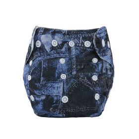 Washable Baby And Toddler Snap Pocket Diapers (Option: Dark blue denim)