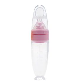 Manufacturer Silicone Rice Cereal Baby Food Spoon Suction Cup (Color: pink)