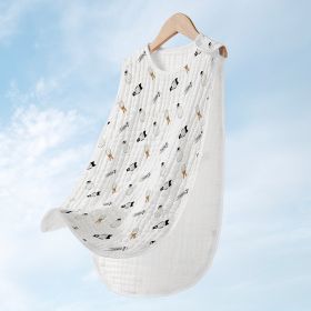 Cotton Gauze Sleeveless Vest Newborn Children's Sleeping Bag (Option: Bear style4-XL)