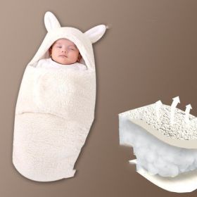 Baby Hold Newborn Thickened Out Wrap Swaddle Sleeping Bag (Option: Round white leg-70x80cm)