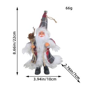 Christmas Tree Pendant Doll Decoration (Option: Imitation linen plaid hat styl)
