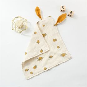 Baby Rabbit Ears Appeasing Towel Cotton Cloth To Sleep With Hug Blanket (Option: Lemon-30 Ã— 30cm)
