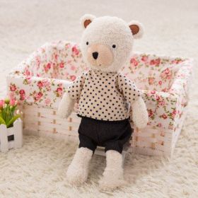 Soft And Cute Polka Dot Bear Toy Doll (Option: M White Bear Polka Dot T Shirt-55cm)