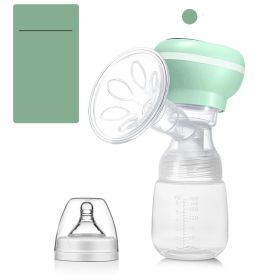 Electric Breast Pump Milk Fully Automatic Portable Mute All-in-one (Option: Green english version)