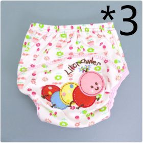 Summer Embroidered Baby Cotton Learning Pants  Diaper Pocket  Waterproof Training Pants  Leak-Proof Breathable Bread Pants (Option: 3pcs Caterpillar-100 yards)