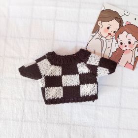 Cotton Doll Round Neck Sweater Plaid Sweater (Option: Black-Suitable For 20cm Baby)