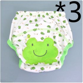 Summer Embroidered Baby Cotton Learning Pants  Diaper Pocket  Waterproof Training Pants  Leak-Proof Breathable Bread Pants (Option: 3pcs Frog-100 yards)
