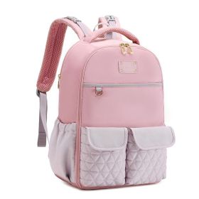 Mummy Bag Large Capacity Multi-pocket Baby Diaper Bag Backpack (Color: pink)
