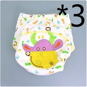 Summer Embroidered Baby Cotton Learning Pants  Diaper Pocket  Waterproof Training Pants  Leak-Proof Breathable Bread Pants (Option: 3pcs Cows-100 yards)