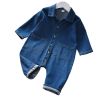 Baby Boy Back Printed Pattern Full Buckle Front Design Long Sleeves Jumpsuit