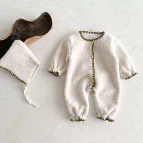 Baby Solid Color Vintage Style Fleece Jumpsuits (Size/Age: 66 (3-6M))
