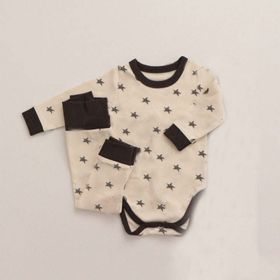 Baby Star & Moon Graphic Cotton Bodysuit Combo Pants Thermal Underwear Sets (Size/Age: 73 (6-9M))