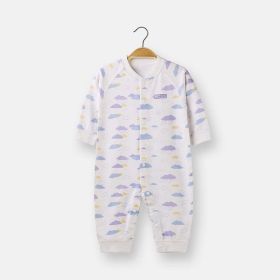 Baby All Over Cartoon Cloud Graphic Single Breasted Design Autumn Cotton Pajamas Jumpsuit (Size/Age: 73 (6-9M))