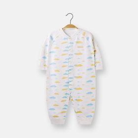 Baby All Over Cartoon Cloud Graphic Single Breasted Design Autumn Cotton Pajamas Jumpsuit (Size/Age: 59 (0-3M))