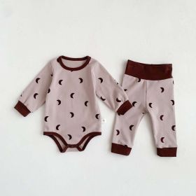 Baby Print Pattern Crewneck Long Sleeve Tops With Pants Sets (Size/Age: 80 (9-12M))