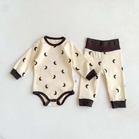Baby Print Pattern Crewneck Long Sleeve Tops With Pants Sets (Size/Age: 73 (6-9M))