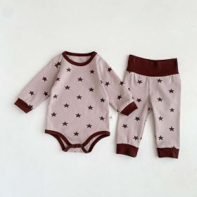 Baby Print Pattern Crewneck Long Sleeve Tops With Pants Sets (Size/Age: 66 (3-6M))