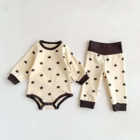 Baby Print Pattern Crewneck Long Sleeve Tops With Pants Sets (Size/Age: 90 (12-24M))