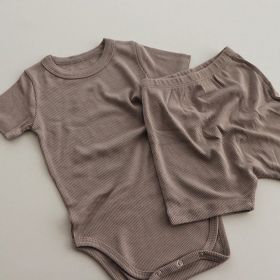 Baby Summer Modal One-piece Suit (Option: Light coffee-66cm)