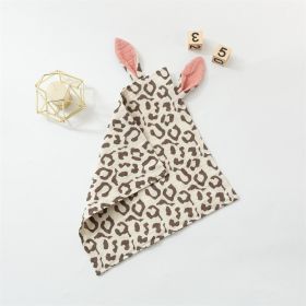 Baby Rabbit Ears Appeasing Towel Cotton Cloth To Sleep With Hug Blanket (Option: Leopard Print-30 Ã— 30cm)