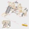 Kids Swing-N-Slide with Bus Play Structure; Freestanding Bus Toy with Slide&Swing for Toddlers; Bus Slide Set with Basketball Hoop
