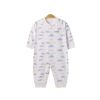 Baby All Over Cartoon Cloud Graphic Single Breasted Design Autumn Cotton Pajamas Jumpsuit