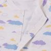 Baby All Over Cartoon Cloud Graphic Single Breasted Design Autumn Cotton Pajamas Jumpsuit