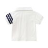 Baby Boy 1pcs Side Striped Design Quarter Button Lapel T-Shirt Combo Medium Pants Sets