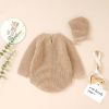 Baby Solid Color Long Sleeve Knitted Woolen Onesies