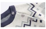 Baby Geometric Pattern Shoulder Button Design Knit Warm Romper