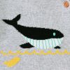 Baby Boy Cartoon Animal Embroidered Pattern Shoulder Button Design Pullover Sweater & Striped Trousers Sets