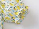 Baby Girls Lemon Print Combo Short Solid Pants Headband In Summer