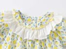 Baby Girls Lemon Print Combo Short Solid Pants Headband In Summer