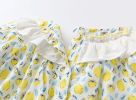 Baby Girls Lemon Print Combo Short Solid Pants Headband In Summer