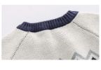 Baby Geometric Pattern Shoulder Button Design Knit Warm Romper