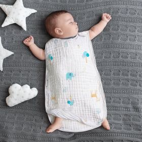 Cotton Gauze Sleeveless Vest Newborn Children's Sleeping Bag (Option: Elephant style6-XL)