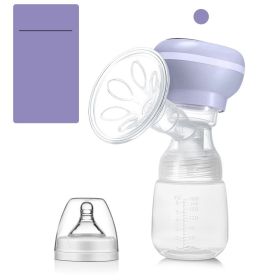 Electric Breast Pump Milk Fully Automatic Portable Mute All-in-one (Option: Smoked clothes purple english)